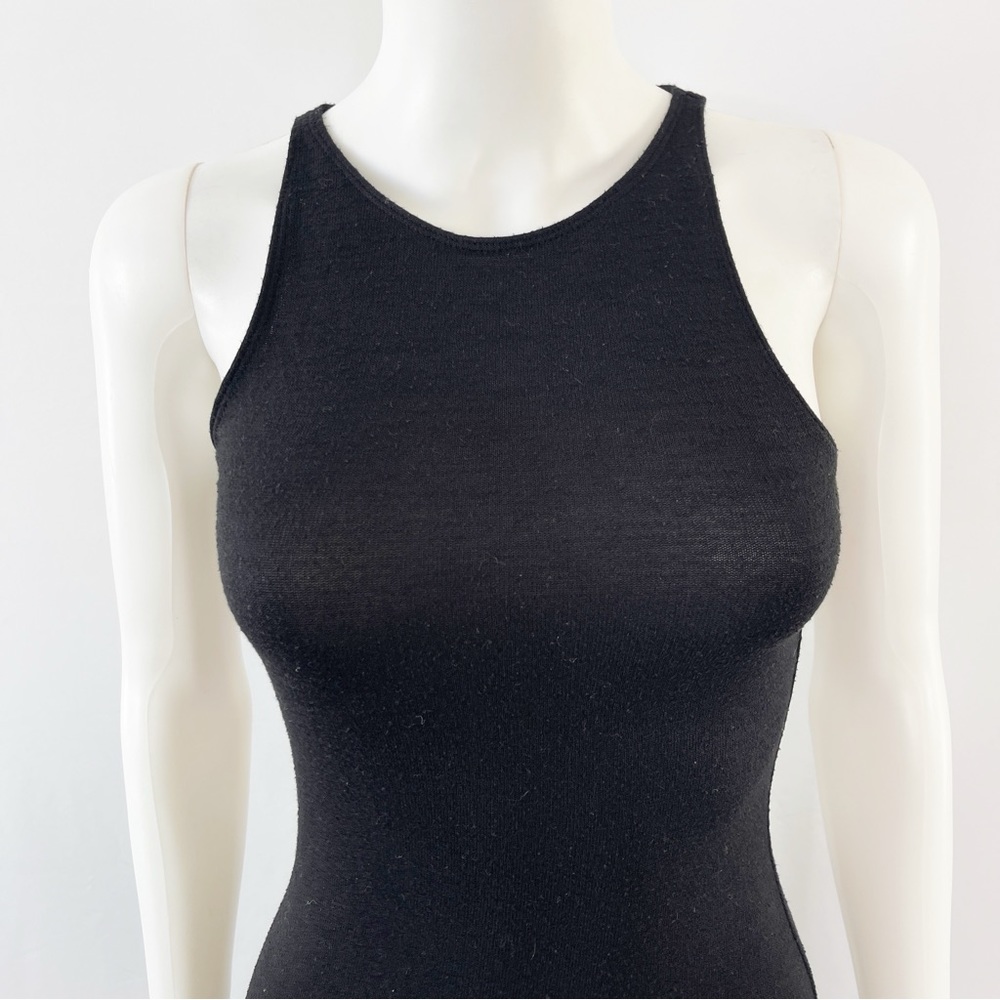 Wilfred Free Aritzia Black BRUNI Sleeveless Bodycon Stretch Midi Dress Size XS - Picture 2 of 7
